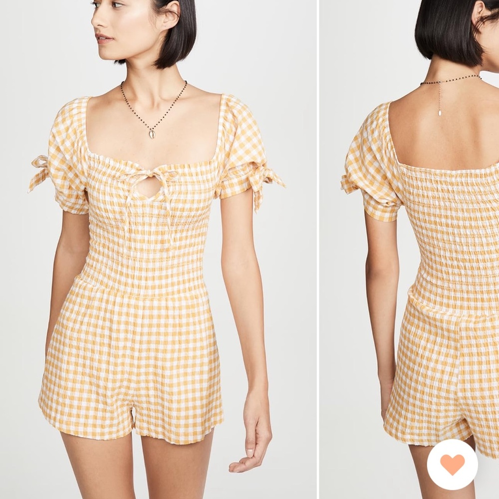 leRumi sienna romper gingham yellow
